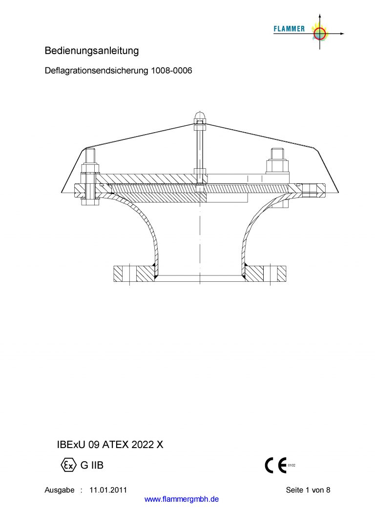 Bedienungsanleitung Deflagrationsendsicherung 1008-0006