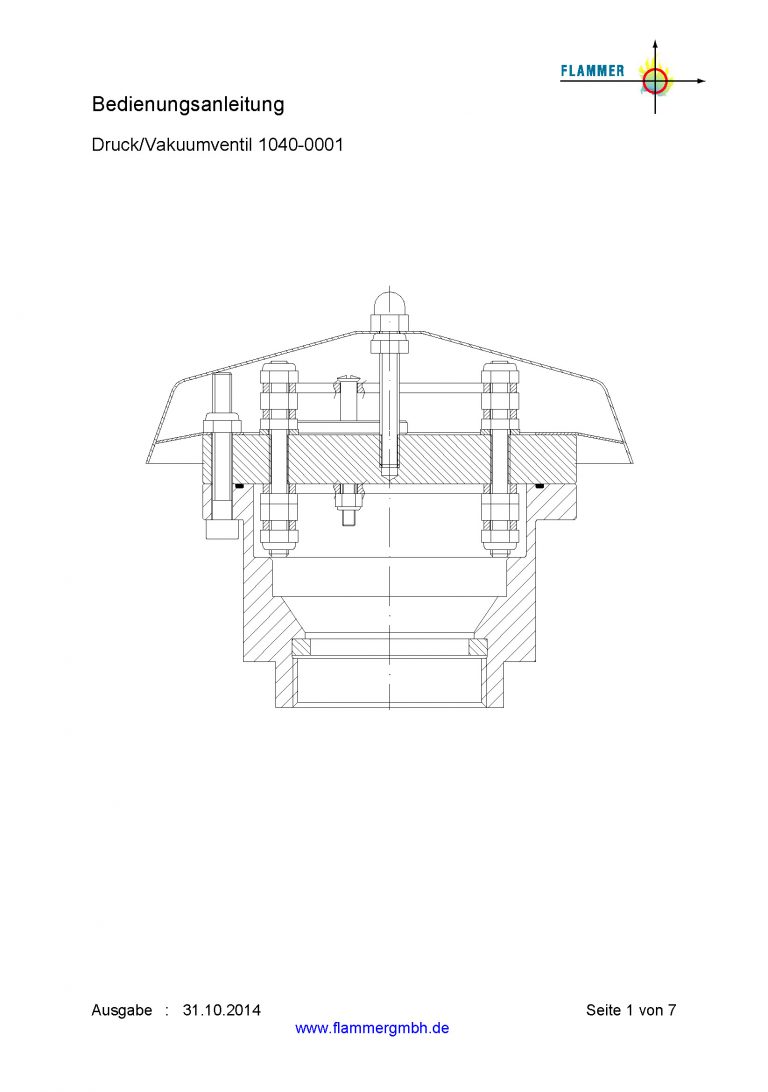 Bedienungsanleitung Druckventil / Vakuumventil 1040-0001