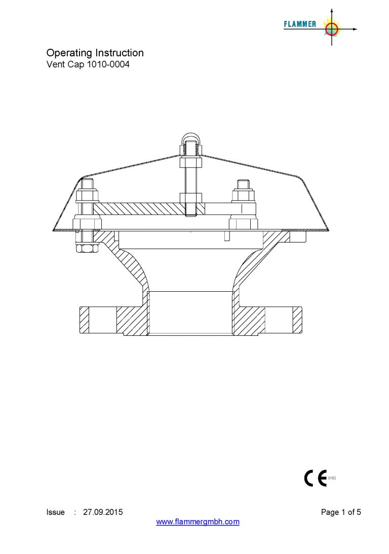 Operating Instruction Vent Cap 1010-0004