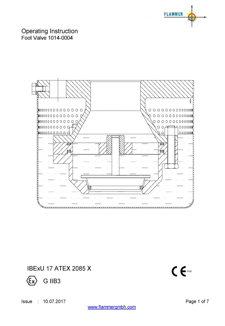 Operating Instruction Foot Valve 1014-0004