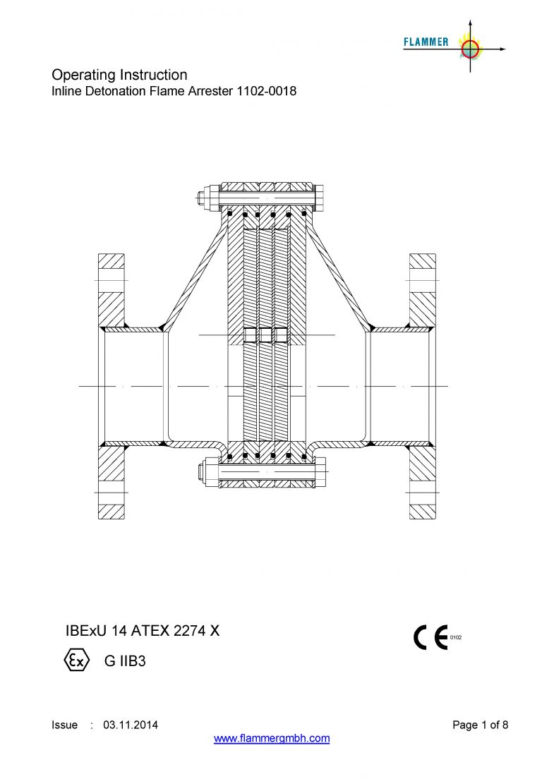 Inline Detonation Flame Arrester 1102-0018