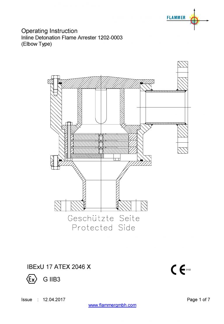 Inline Detonation Flame Arrester 1202-0003